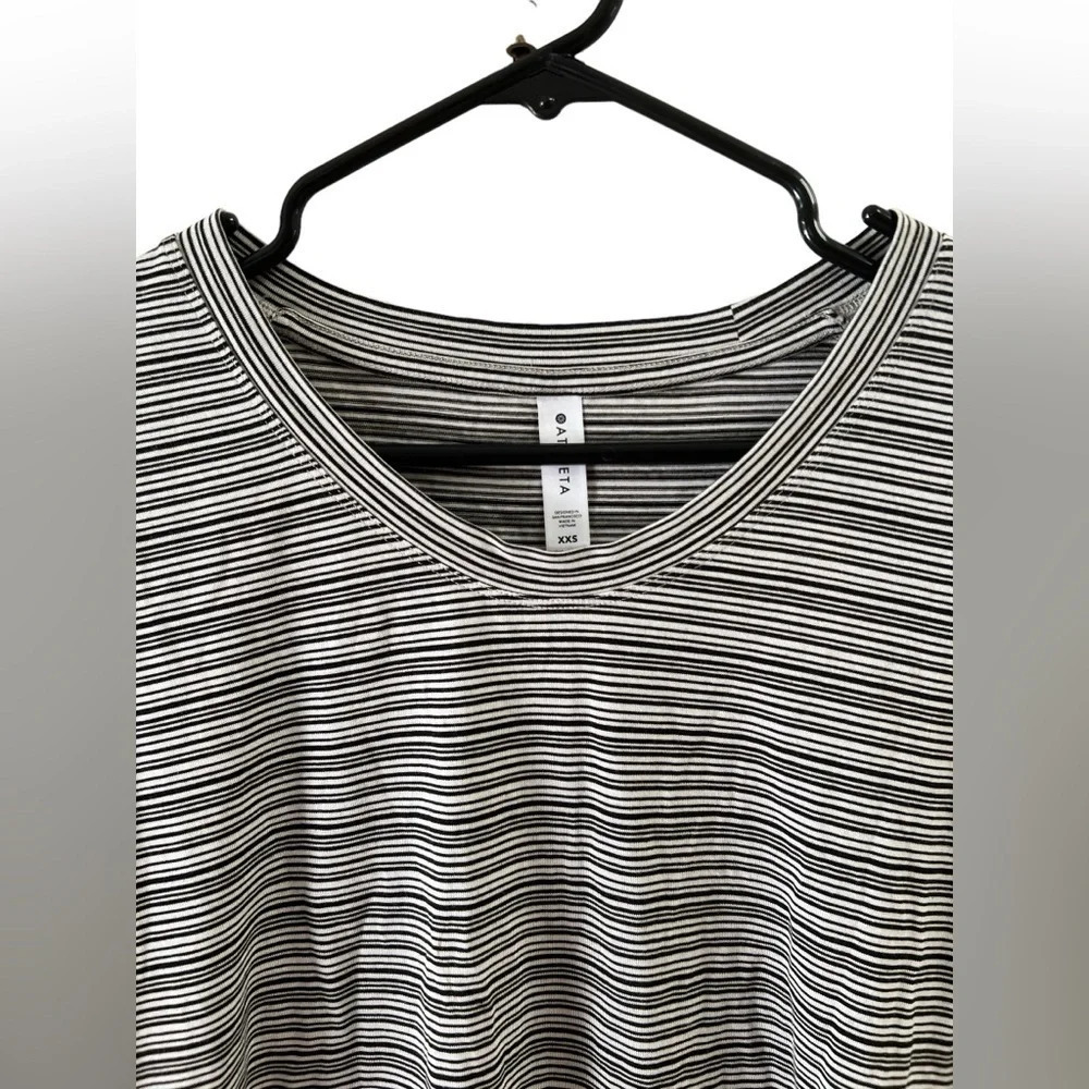 Athleta stripped athletic short sleeve shirt - Picture 2 of 3